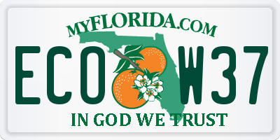 FL license plate ECOW37