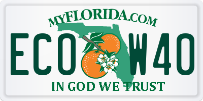 FL license plate ECOW40