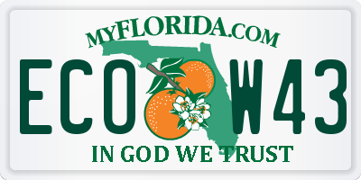 FL license plate ECOW43