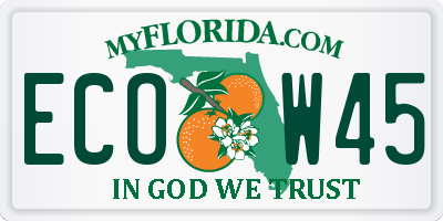 FL license plate ECOW45