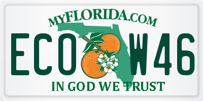 FL license plate ECOW46