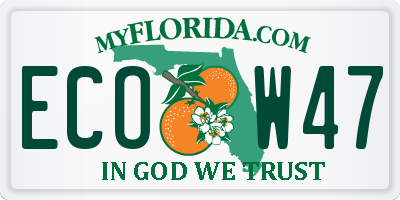 FL license plate ECOW47