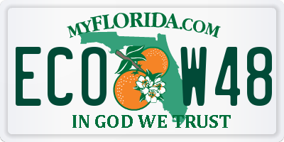 FL license plate ECOW48