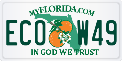 FL license plate ECOW49