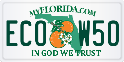 FL license plate ECOW50