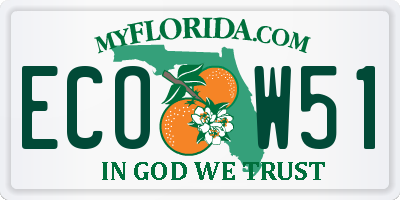 FL license plate ECOW51