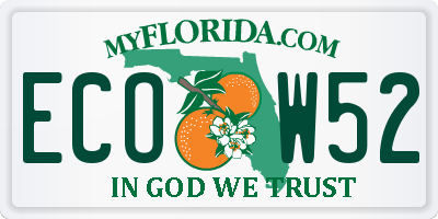 FL license plate ECOW52