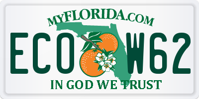 FL license plate ECOW62