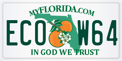FL license plate ECOW64