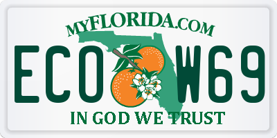 FL license plate ECOW69