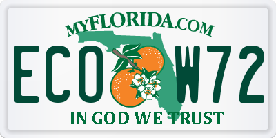 FL license plate ECOW72