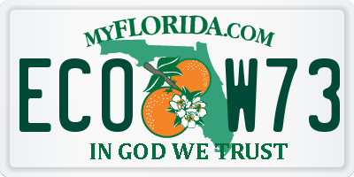 FL license plate ECOW73