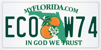 FL license plate ECOW74