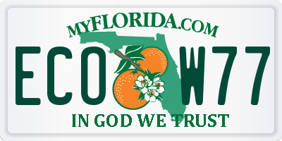 FL license plate ECOW77