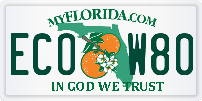 FL license plate ECOW80