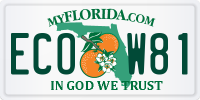 FL license plate ECOW81