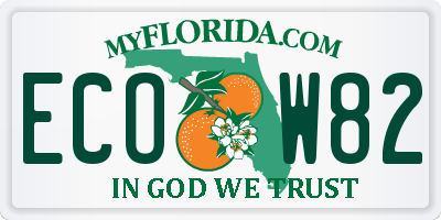 FL license plate ECOW82