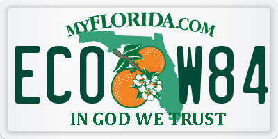 FL license plate ECOW84