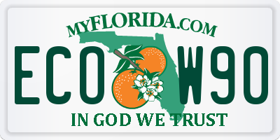 FL license plate ECOW90