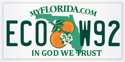 FL license plate ECOW92
