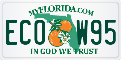 FL license plate ECOW95