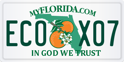 FL license plate ECOX07