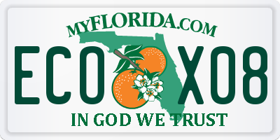 FL license plate ECOX08