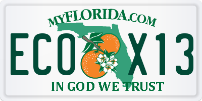 FL license plate ECOX13