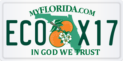 FL license plate ECOX17
