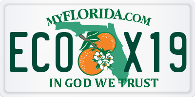 FL license plate ECOX19