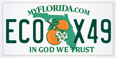 FL license plate ECOX49