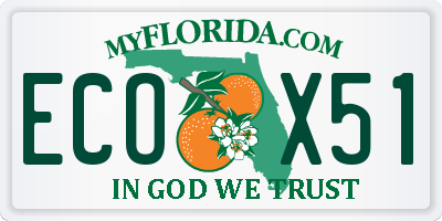 FL license plate ECOX51