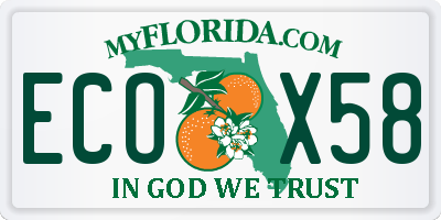 FL license plate ECOX58