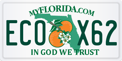 FL license plate ECOX62