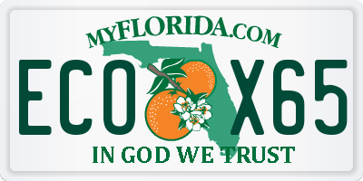 FL license plate ECOX65
