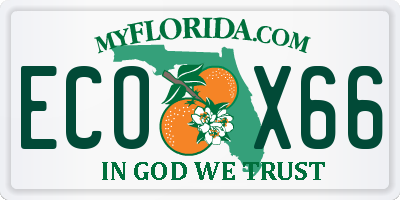 FL license plate ECOX66