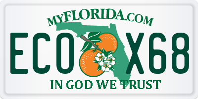 FL license plate ECOX68