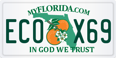 FL license plate ECOX69