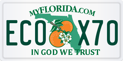 FL license plate ECOX70