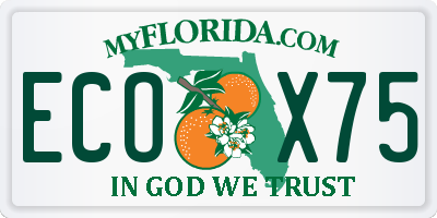 FL license plate ECOX75