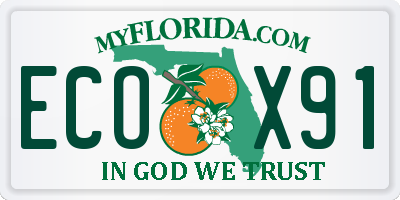 FL license plate ECOX91