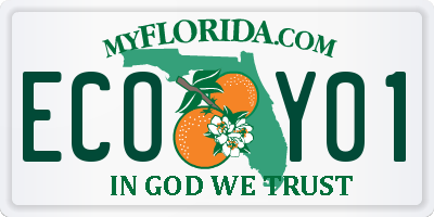 FL license plate ECOY01