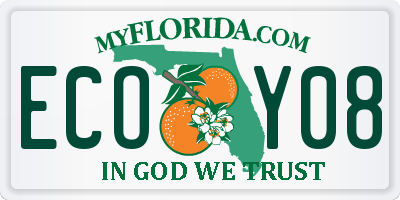 FL license plate ECOY08
