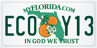 FL license plate ECOY13
