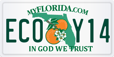 FL license plate ECOY14