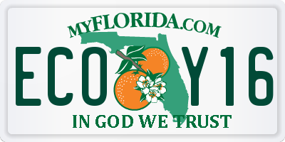 FL license plate ECOY16
