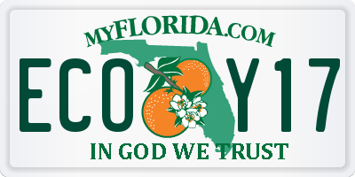 FL license plate ECOY17