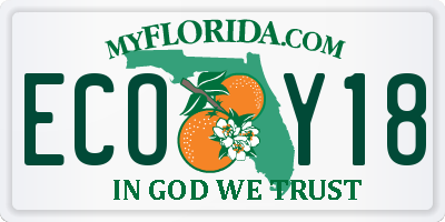FL license plate ECOY18