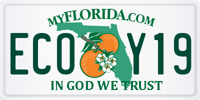 FL license plate ECOY19