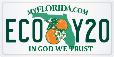 FL license plate ECOY20